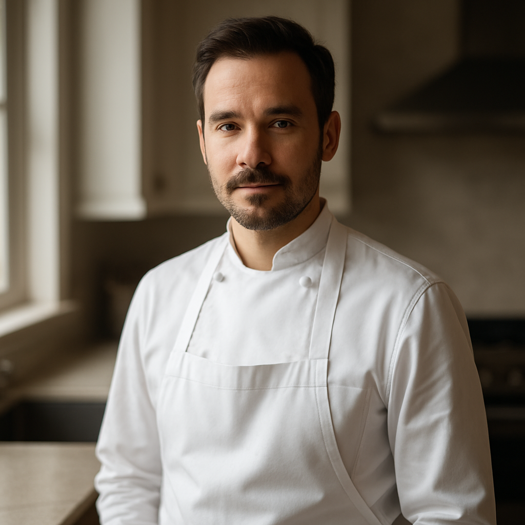 A professional private chef in a refined kitchen